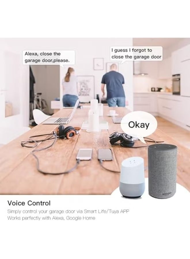 EVERSECU Tuya Smart WiFi Garage Door Opener Controller – Works with Alexa, Google Home, SmartLife/Tuya App, No Hub Required - Image 1